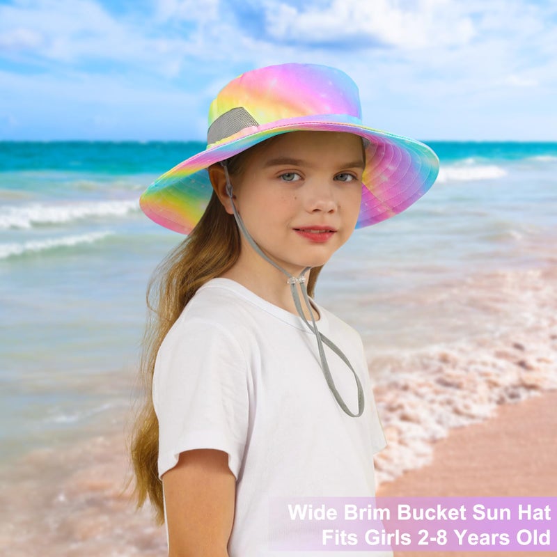 ICOSY Kids Sun Hat for Girls Mesh Bucket Hat Toddler UV Protection Beach Hat Kids Foldable Fishing Hat for Girls 2-8 Years - Image 2